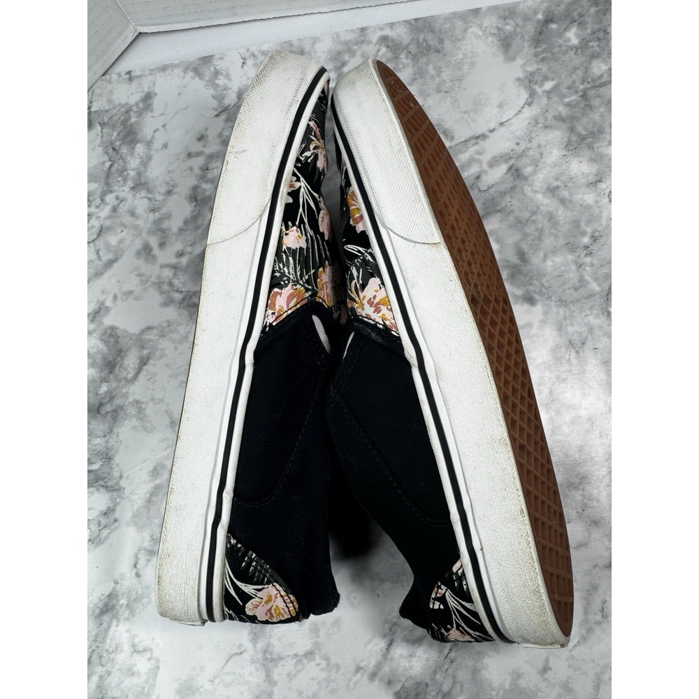 Vans Slip On Asher Floral Print Sneakers Womens Size 10 Casual Canvas Shoes - Picture 3 of 10